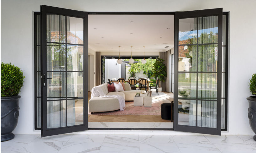 Aluminium French doors professionally installed in Sydney residence