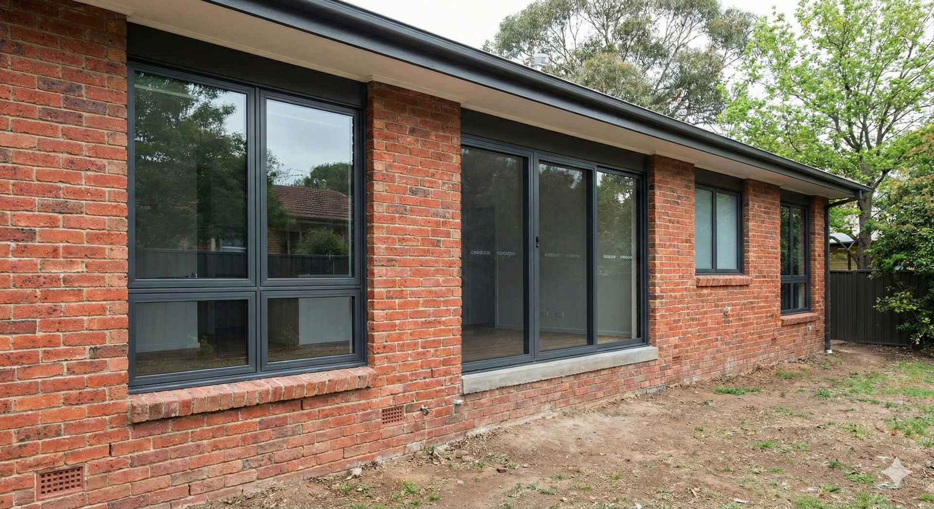 Double pane window glass aluminium frame Canberra