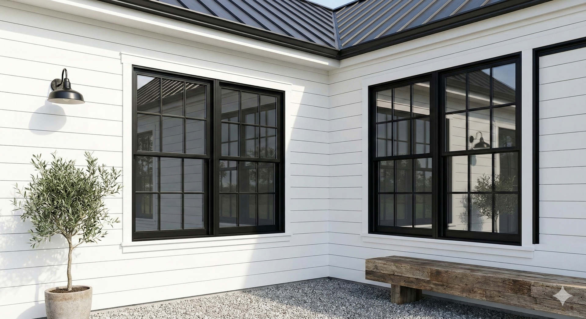 Completed double hung windows installation