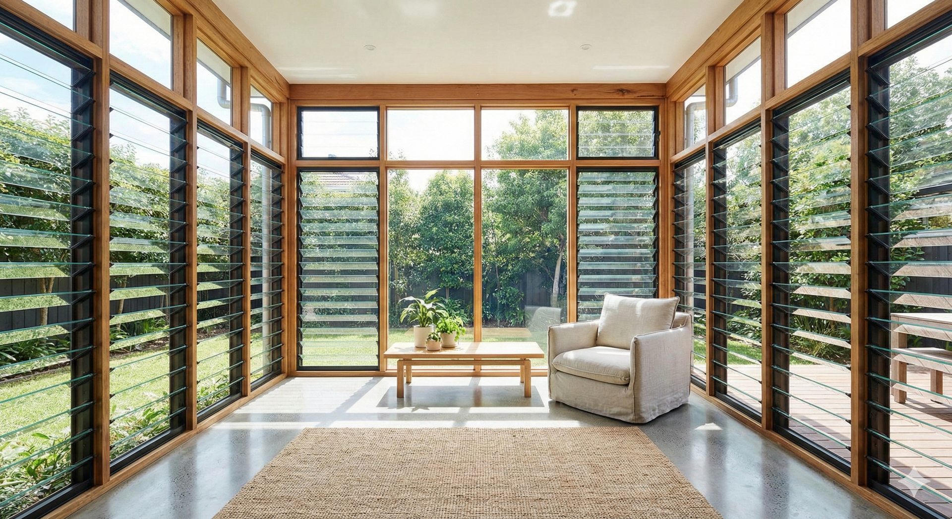 Completed louvre windows installation